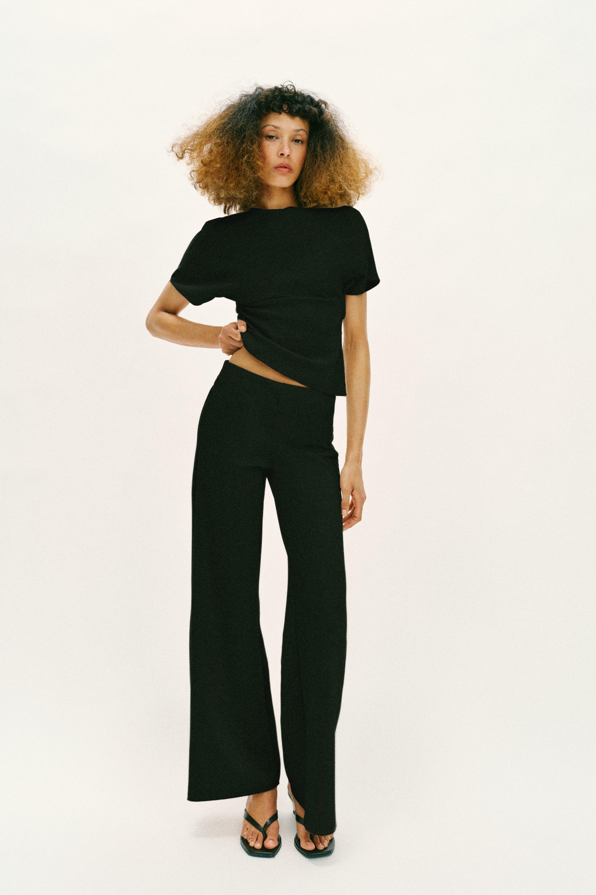 STRETCH WIDE LEG PANTS